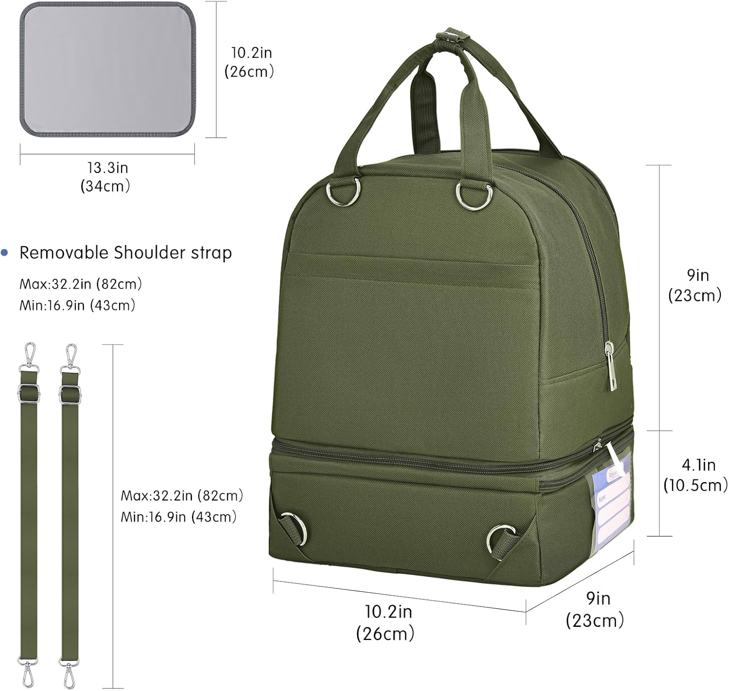 Derbiedersinn Breast Pump Bag, Compatible with Spectra Pumps, Insulated Carrying Case with Cooler for Milk Storage, Travel, Work, Daycare,Green - Image 8