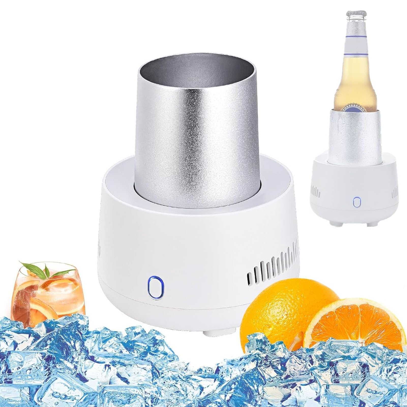Tazza di Raffreddamento Istantaneo, Macchina Intelligente per Bevande Fredde con Cavo USB da 1 m, Mini Macchina per il Ghiaccio Tazza Refrigerante Elettrica Raffreddatore Intelligente per Birra