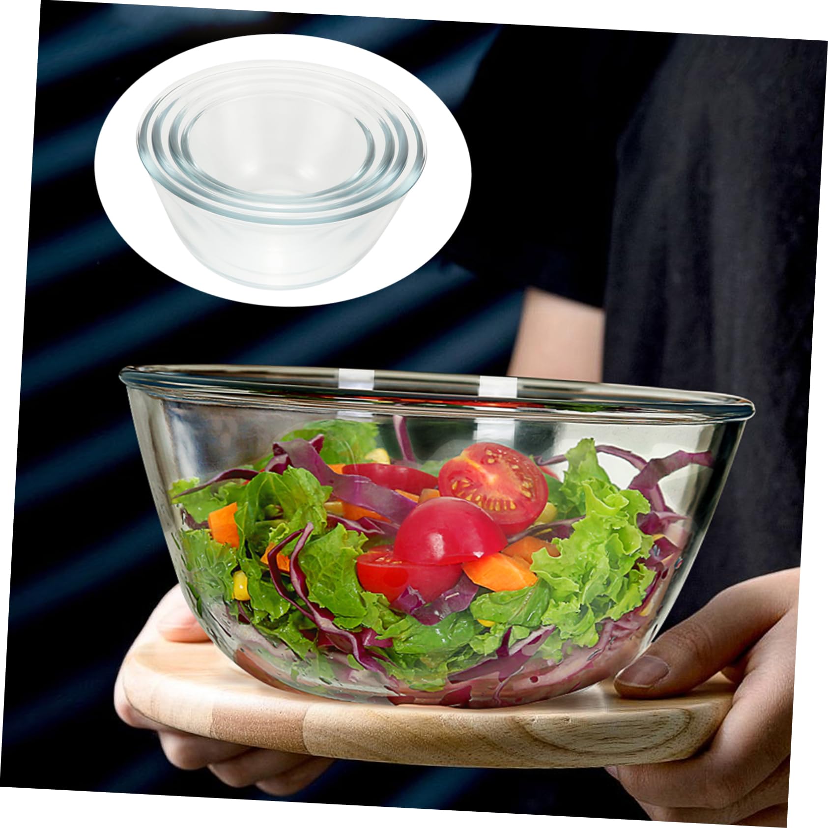 DECHOUS Durchsichtige Glas Obstsalatschüsseln 4 Stück, Dickwandig