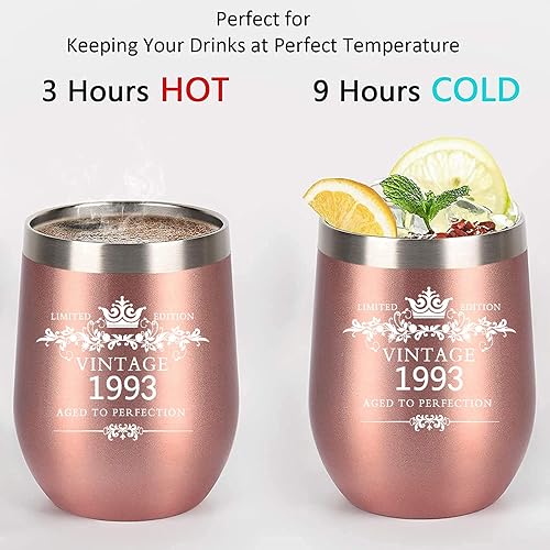 Miniatura 4 de Calltoge 1993 - Regalos de feliz cumpleaños para hombres y mujeres, 12 onzas, acero inoxidable, doble pared, aislamiento al vacío, taza de café,