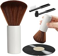 Vista 11 de 3 piezas de cepillo de limpieza de discos de vinilo de madera antiestático para discos de polvo, kit de limpiador de vinilo, accesorios de jugador