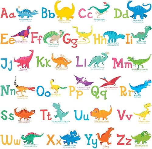 DECOWALL DW-1803 A-Z Calcomanías de pared para niños, calcomanías de pared extraíbles para niños, guardería, dormitorio, sala de estar, Dcor ABC