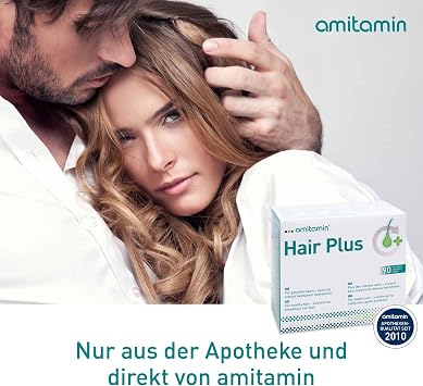 amitamin Hair Plus Hair Vitamins 180 Complex Capsules 3 Months High Dose Zinc Copper Biotin Selenium Folic Acid Plus 16 Important Nutrients Also Against Hereditary Hair Loss Vegan |