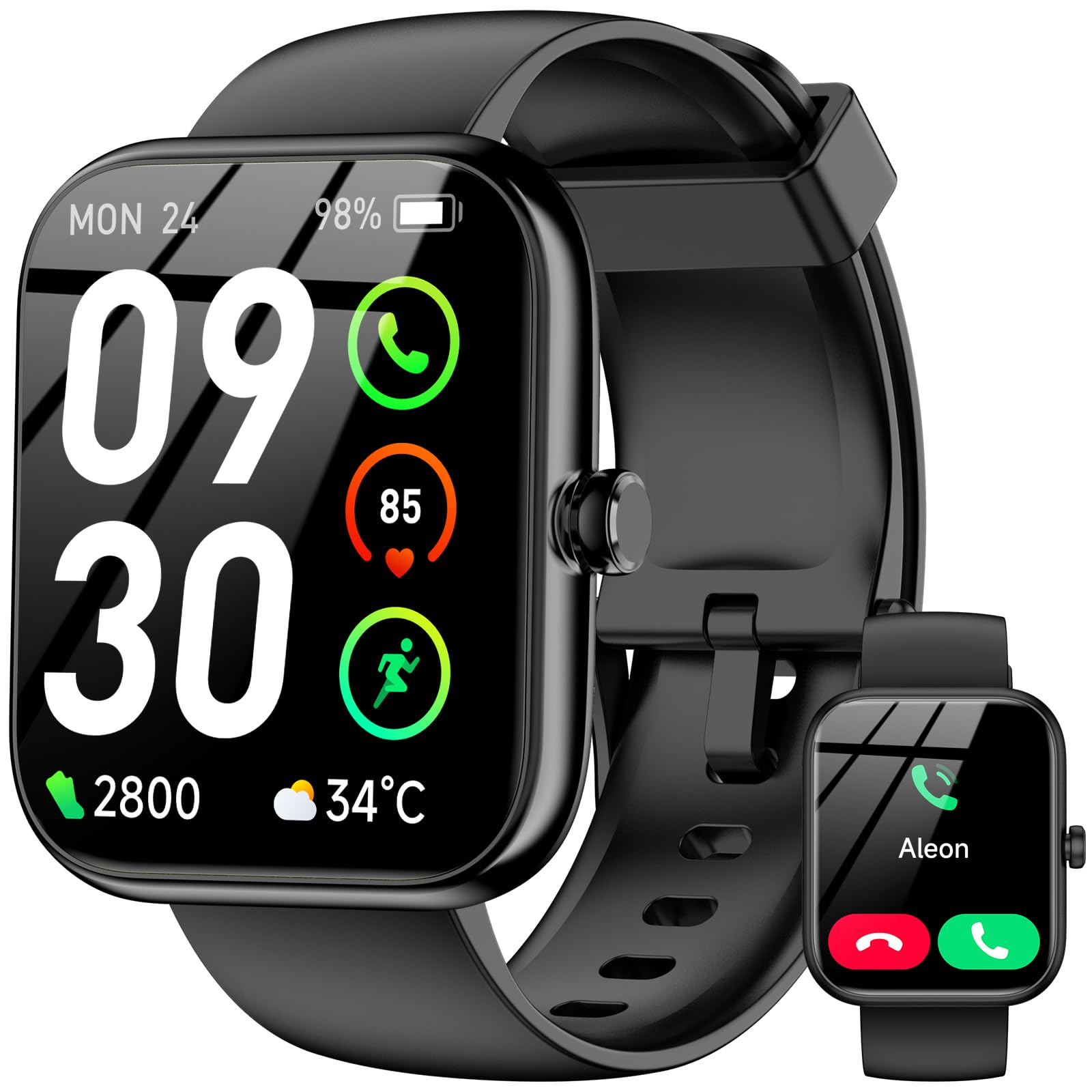 Smart Watch with Alexa Built-in, 1.83" HD Touchscreen Fitness Tracker, Bluetooth Notifica…