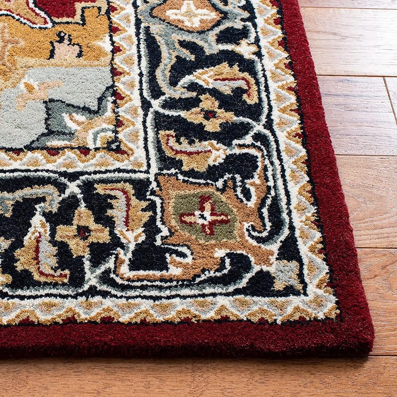 Image of Embossed Handmade GH Wool Thick Geometrical Carpet is a Stylish and Practical Addition to Any Living Room 4X6