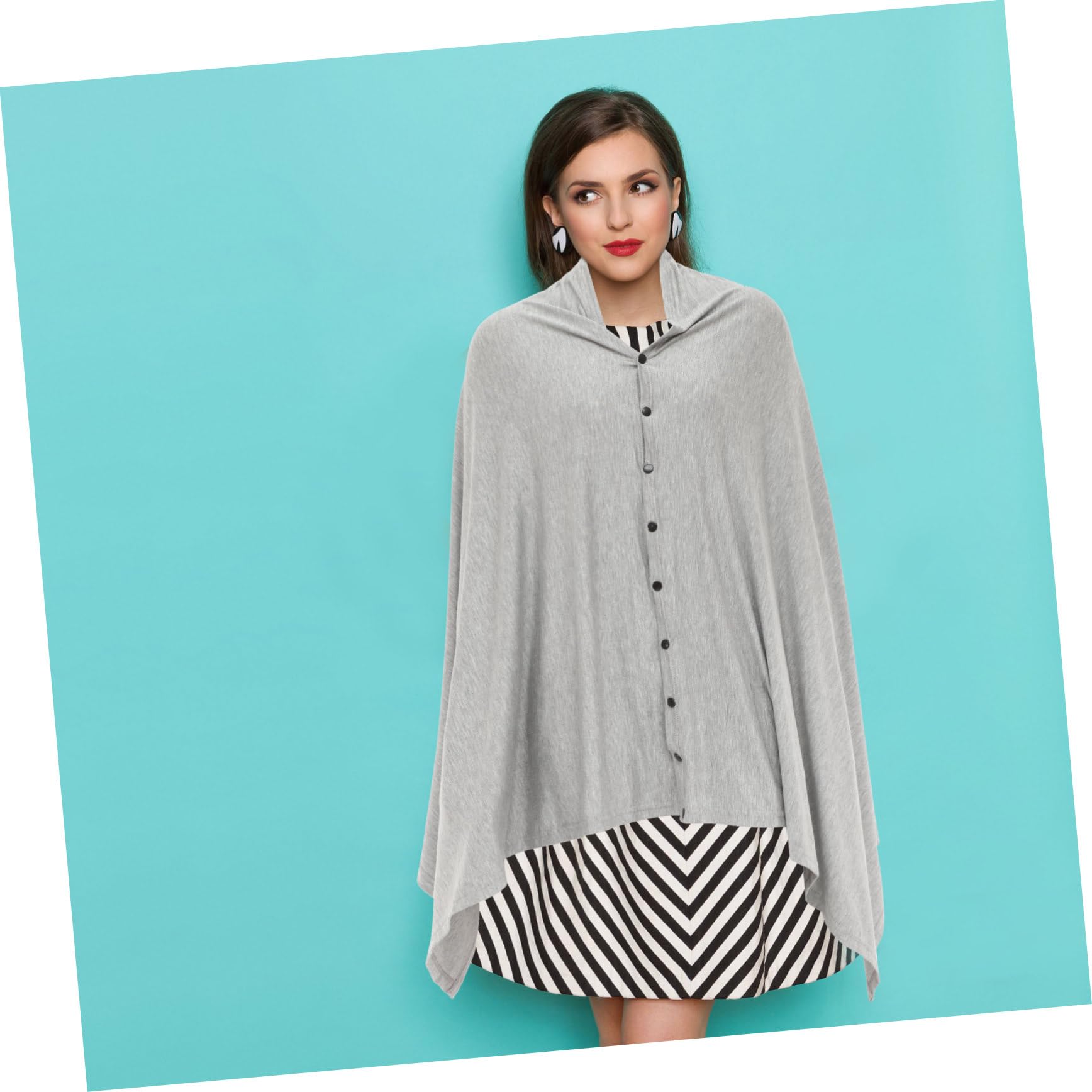 Abaodam 2stücke Multifunktionale Stilldecke Stillponcho Mit Knopf Atmungsaktives Für Diskretes Stillen Für Unterwegs Und Zuhause