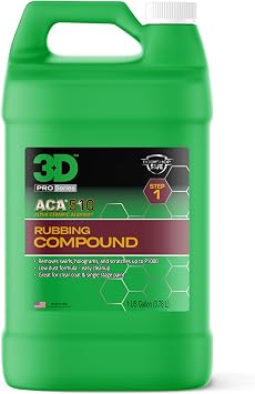 3D ACA 510 Rubbing Compound Fast-Cutting Paint Correction Compound with Alpha Ceramic Alumina | Body Shop Safe, Low Dust, Silicone-Free, Made in USA - 1 Gallon