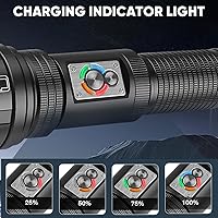 Vista 3 de Linterna LED súper brillante de 3000 lm con luz COB, linterna de mano recargable, múltiples modos, impermeable IP65, carga USB-C, perfecta