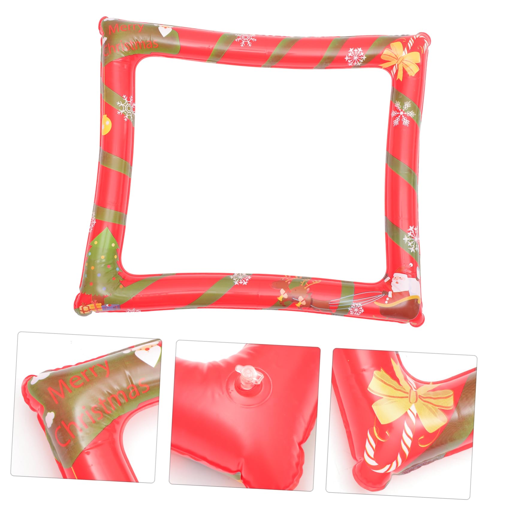 KOMBIUDA 2stücke Aufblasbarer Weihnachts-fotorahmen Aus Pet-Material Fotoautomaten-Requisite Partyzubehör Für Weihnachtsfeiern