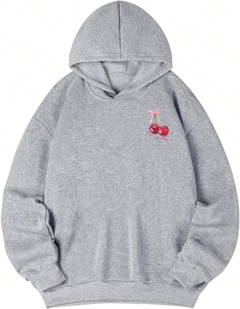 SweatyRocks Girl's Cherry Graphic Hoodie Long Sleeve Cute Hooded Sweatshirt Fall Outfits