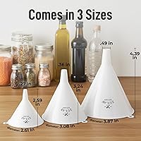 Vista 3 de Zulay Kitchen Juego de 3 Embudos de Plástico – Embudos de Cocina Grandes, Medianos y Pequeños con Pico Vertedor – para Llenar Botellas de Agua