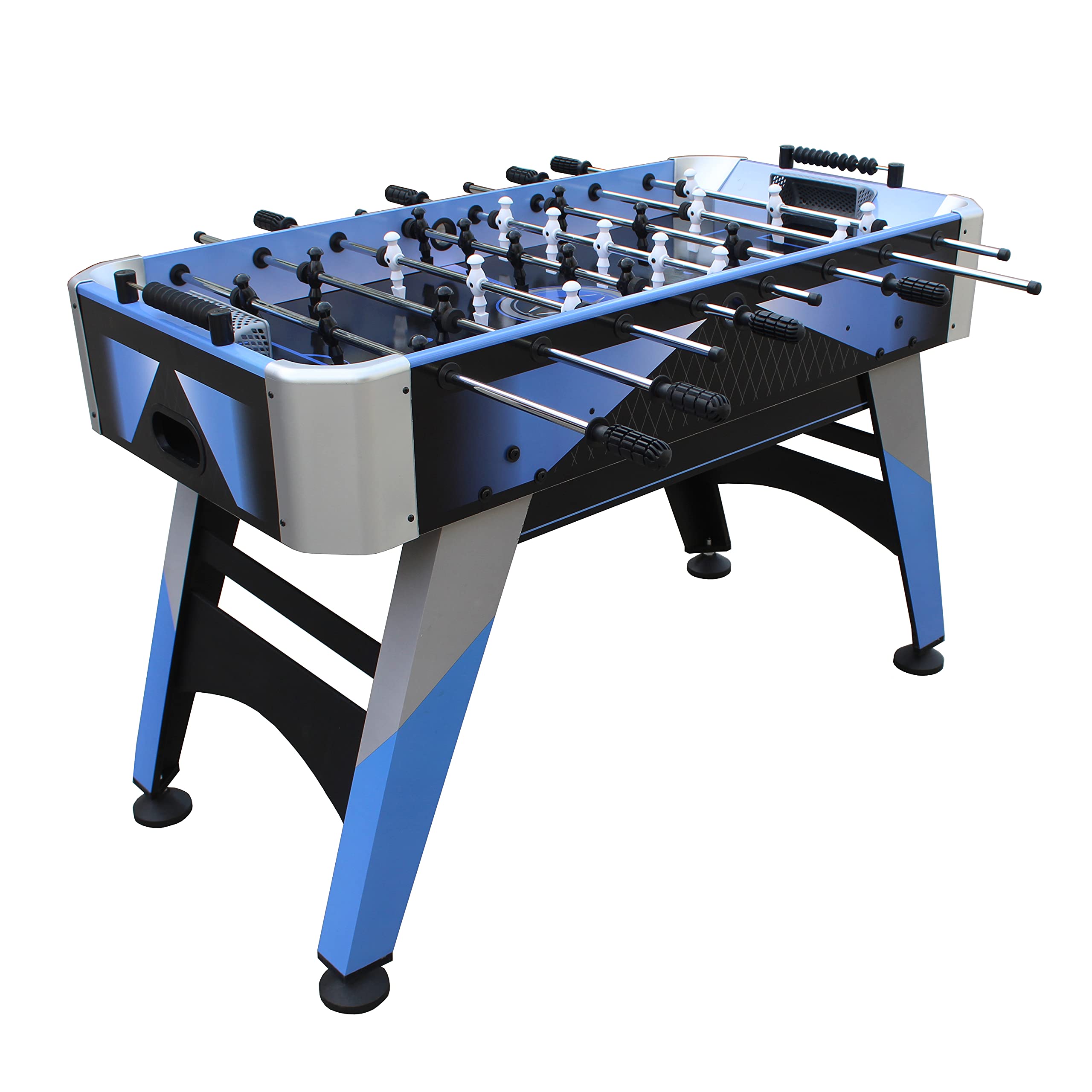 Hathaway Blueridge 48-in Competition Foosball Table, Arcade Table Soccer for Game Rooms, Includes (2) 31-mm Foosballs,Blue / Silver / Black