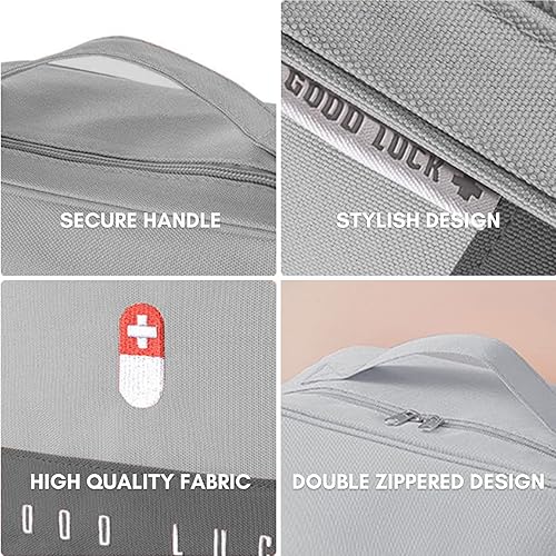 Miniatura 5 de Souarts Bolsa de primeros auxilios vacía, bolsa impermeable para traumas médicos, bolsa de medicina para viajes, senderismo en casa, camping,