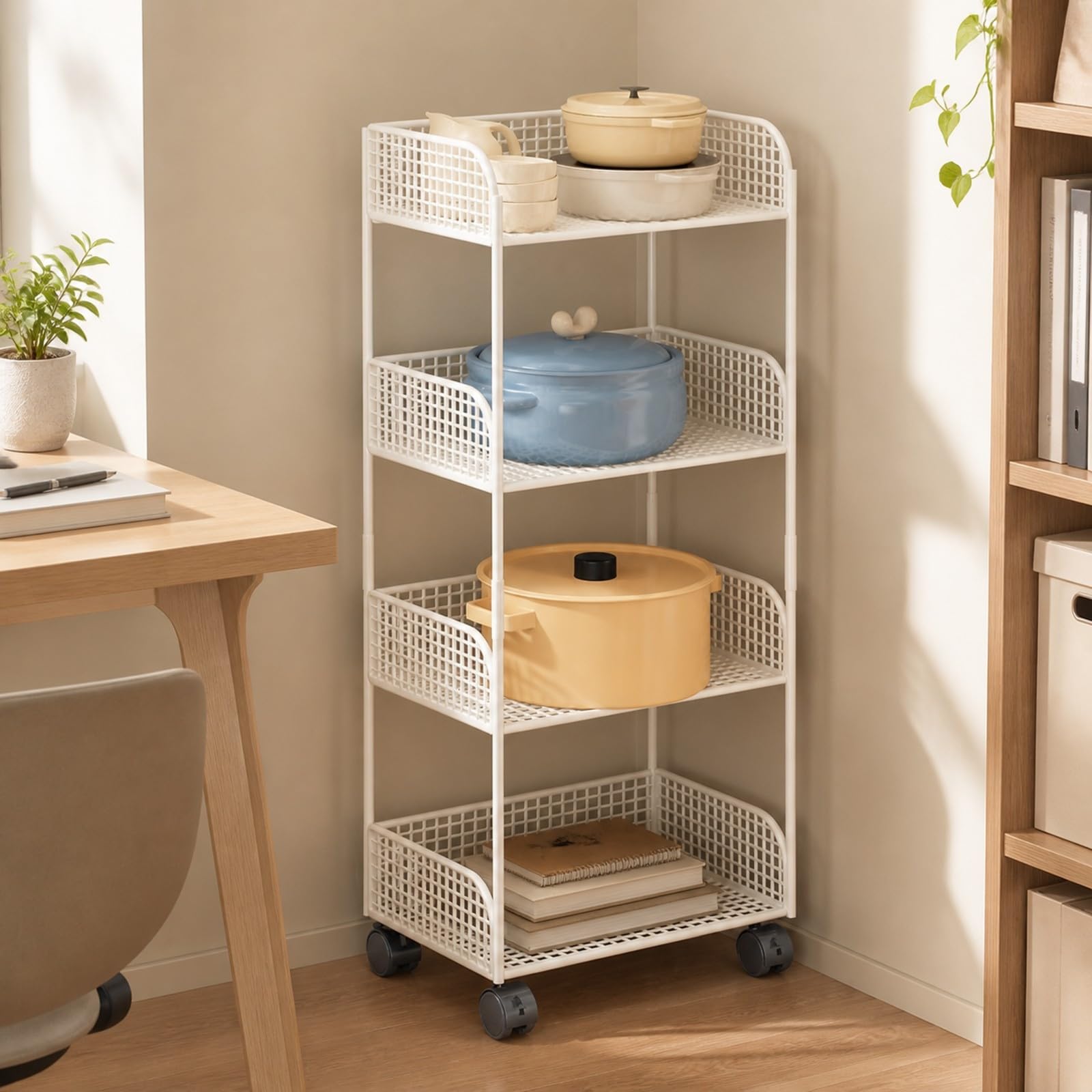 Scaffale Portaoggetti con Ruote Robusto
