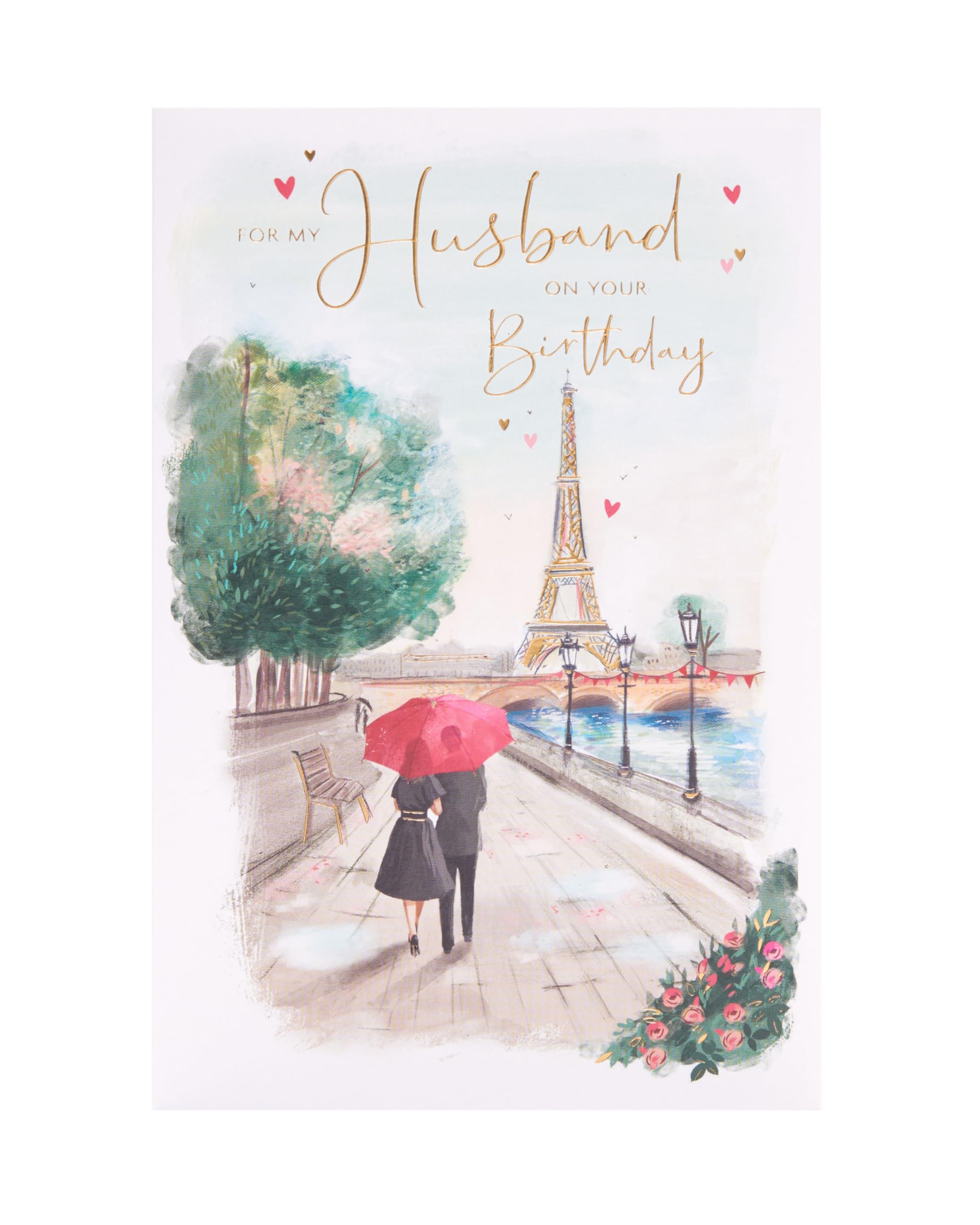 UK GreetingsBirthday Card for Husband - Eiffel Tower Design - Thinking of You Range