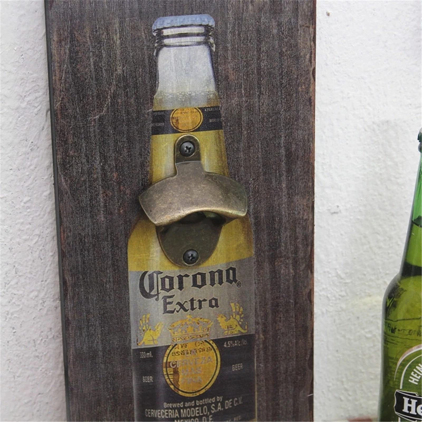 Amazon | ビールの栓抜き レトロな木製のビールの瓶オープナーの壁