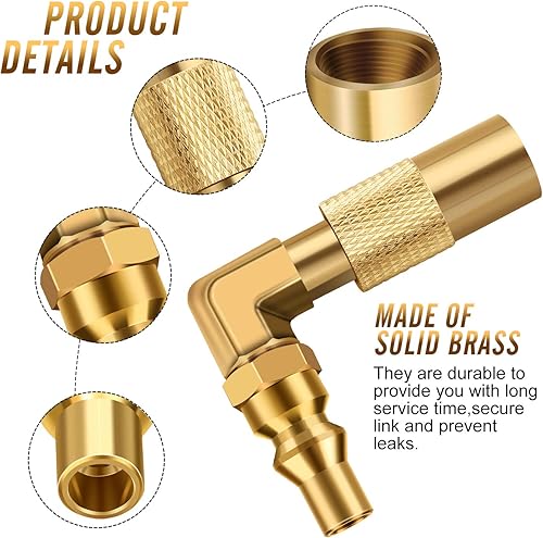Miniatura 2 de WADEO Adaptador de codo de conexión rápida RV de 14 de pulgada de baja presión para Blackstone 17 pulgadas y 22 pulgadas de gas propano parrilla de