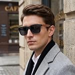 Retro Wood Polarized Sunglasses - Cool Style Matte Finish Frame with Wooden Temple for Men and Women Perfect Gifts