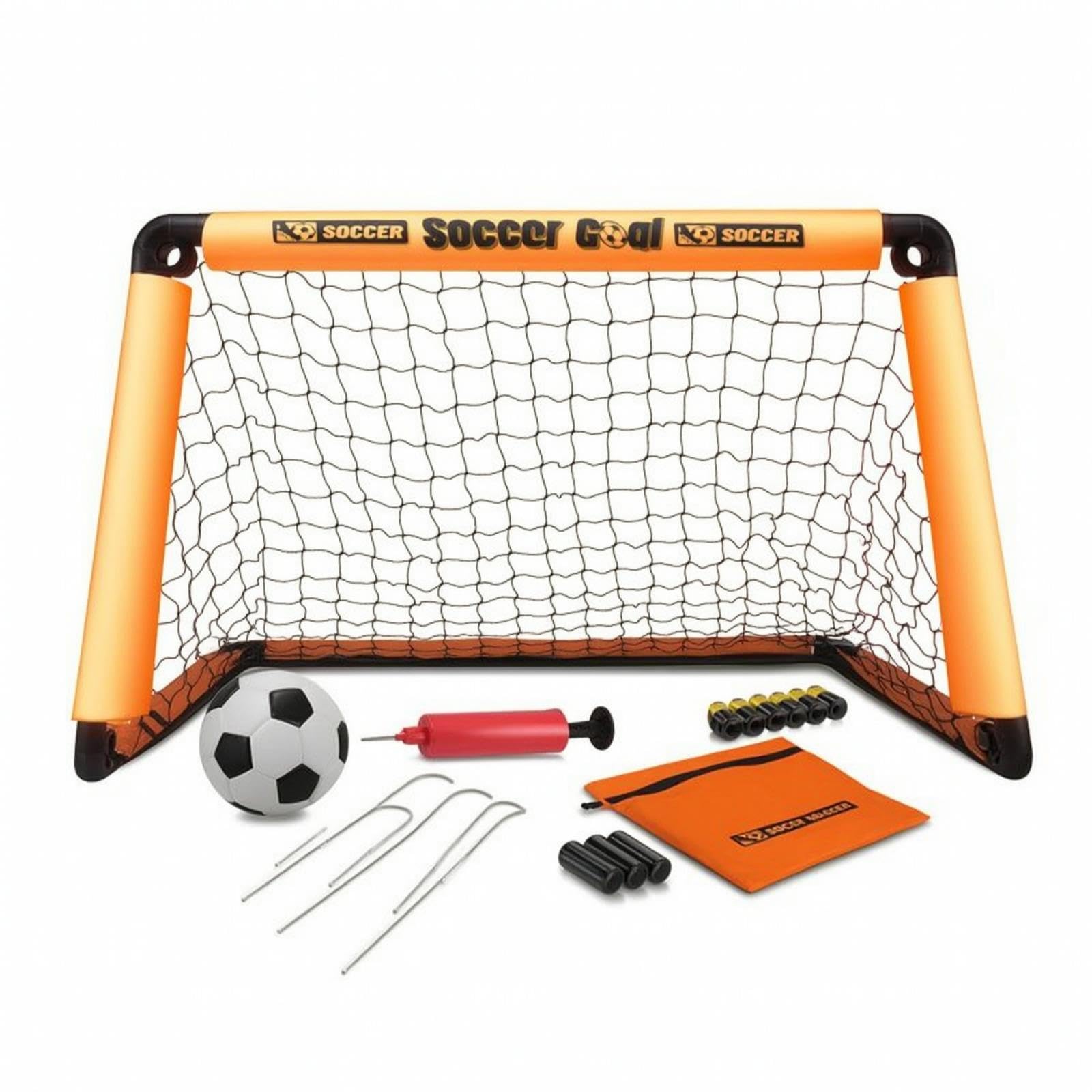 Foldable Soccer Goal Compact Portable Soccer Goal Lightweight Athletic Gear for Kids, Adolescents, Training, Backyard, Outdoor M a Orange-image-46