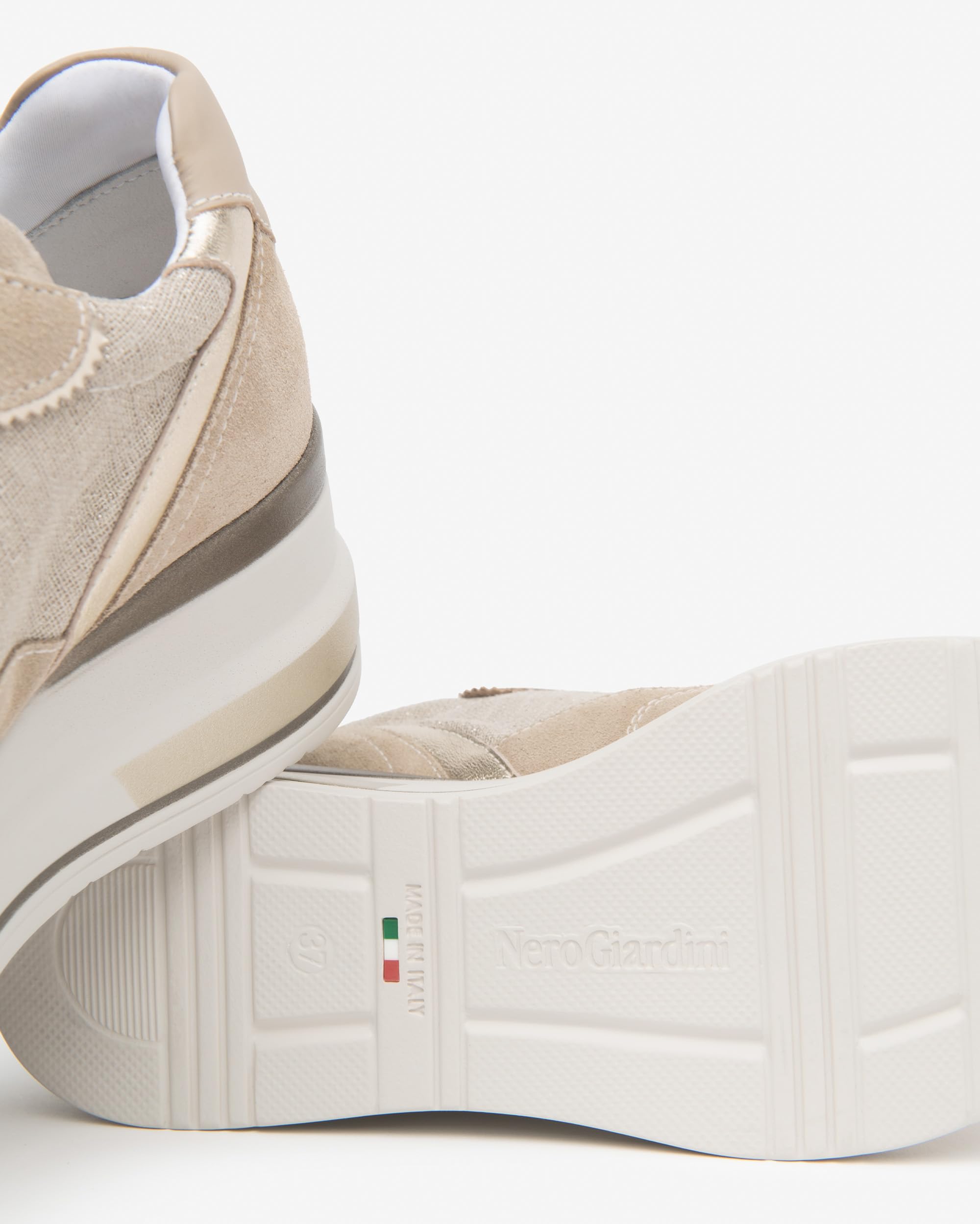 Nero Giardini E615230D Sneakers Donna in Pelle, Tessuto E Materiale Tecnico