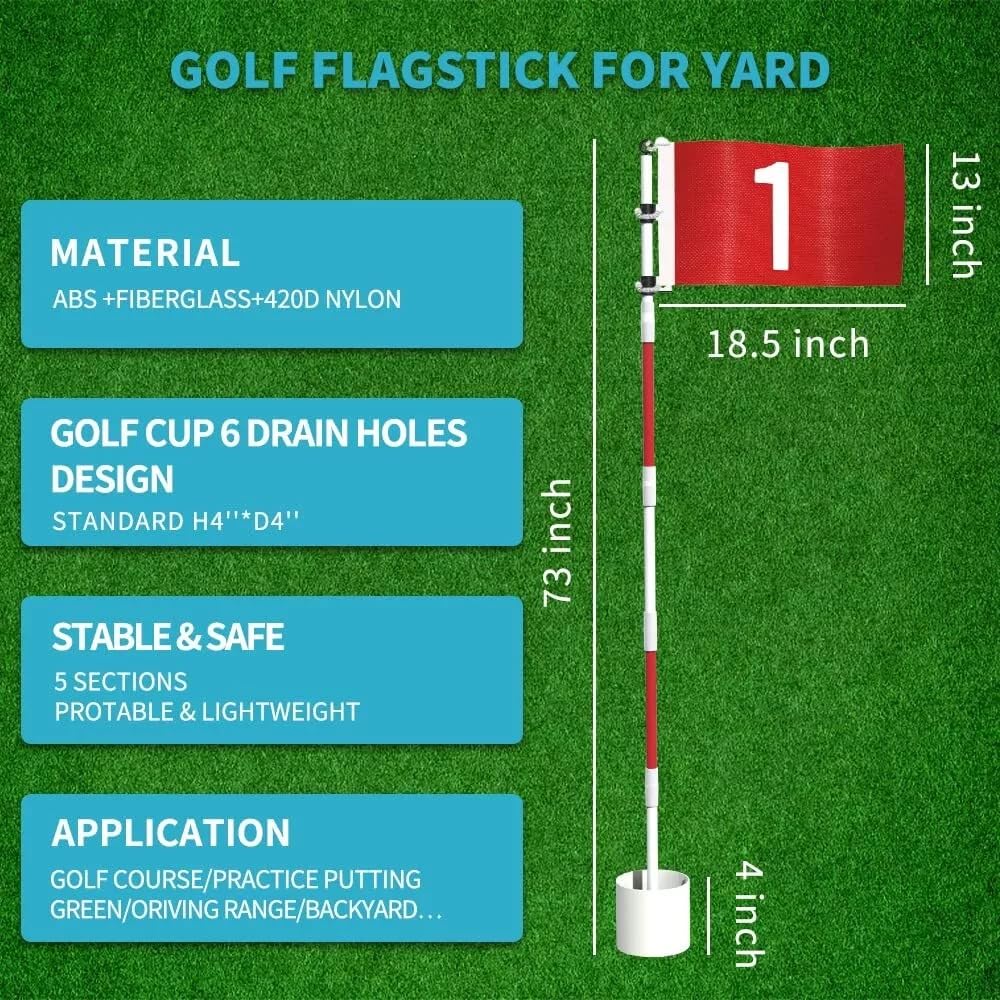 Juego de palos de golf desmontables para entrenamiento al aire libre, bandera número 1 de Estados Unidos
