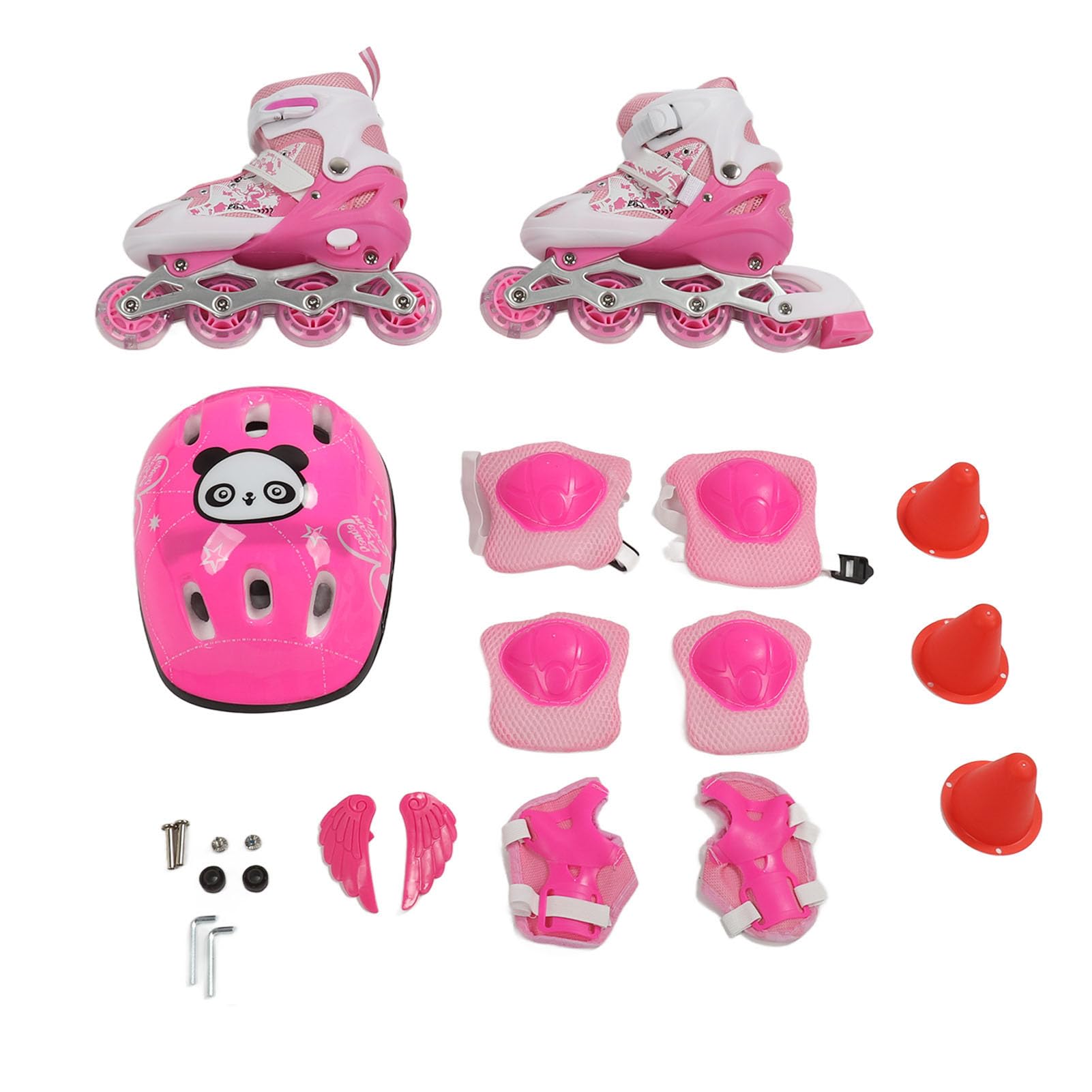 Adjustable Inline Skates, PVC and Rubber Material Roller Skates with Light Up Wheels for Kids Boys Girls
