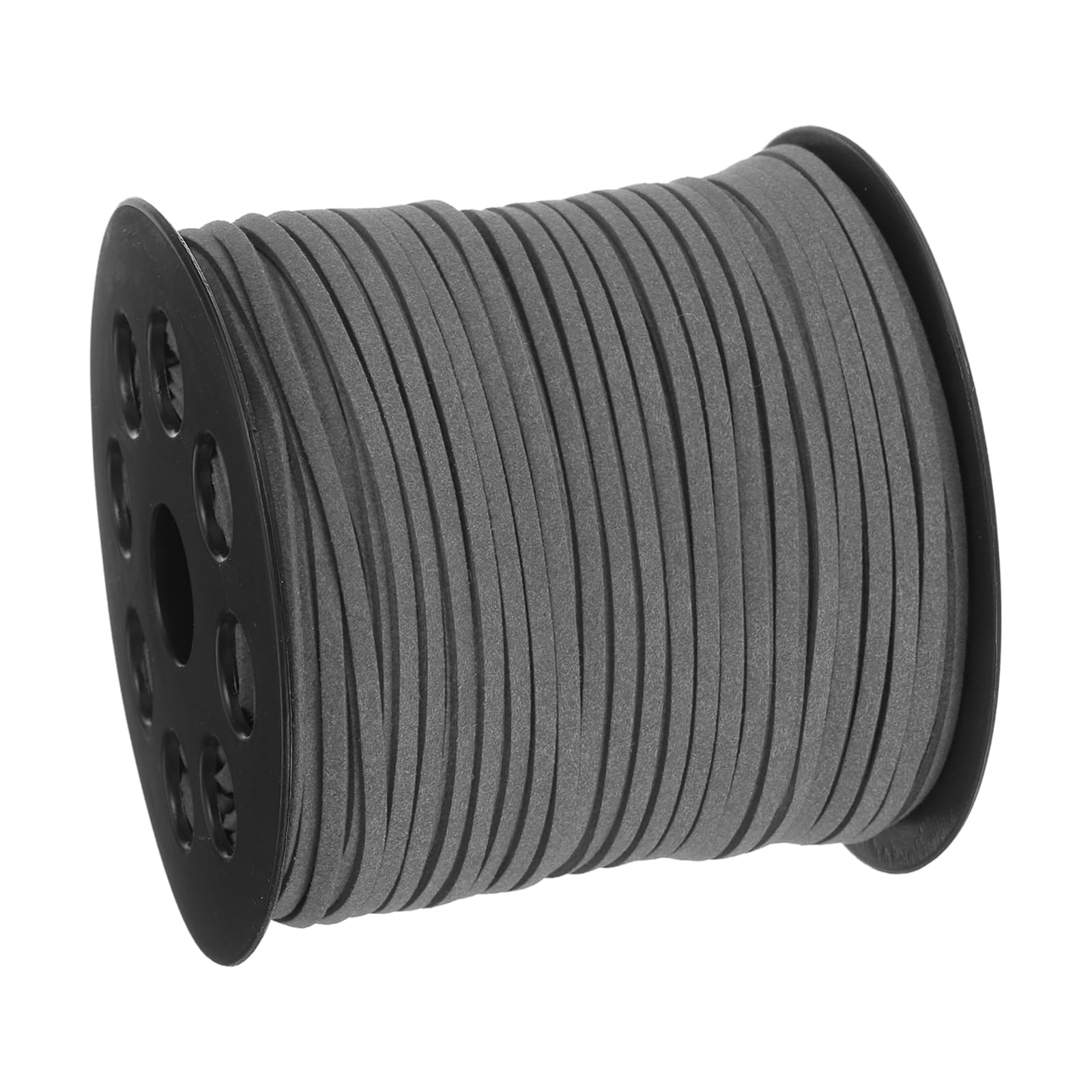 QUARKZMAN Wildleder Schnur, 90 Meter Lederband Flach Lederriemen 2,6mm Lederschnur für Geldbörse Handtasche Schnürsenkel DIY Bastelarbeiten Armbandherstellung, Grau