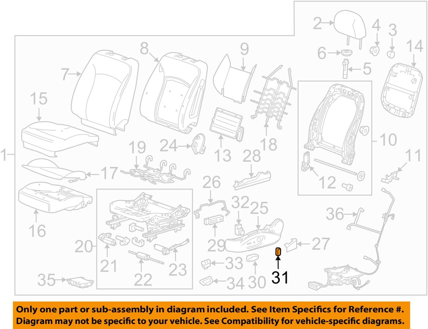 General Motors GM OEM Driver Seat-Seat Switch Knob 13274112