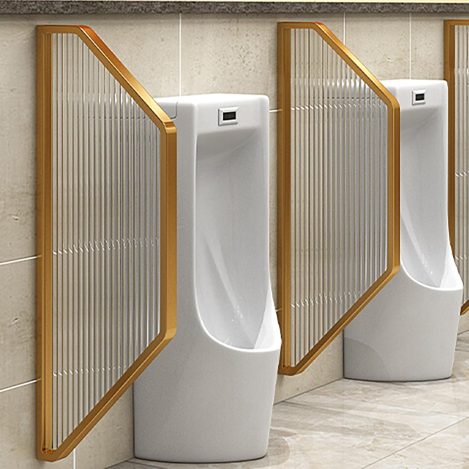 Wall-Mounted Men's Urinal Divider, Bathroom Divider, Toilet Partion Panel, Tempered Glass, 108x40cm/45x16in for Schools Shopping Malls Public Places 1PCS