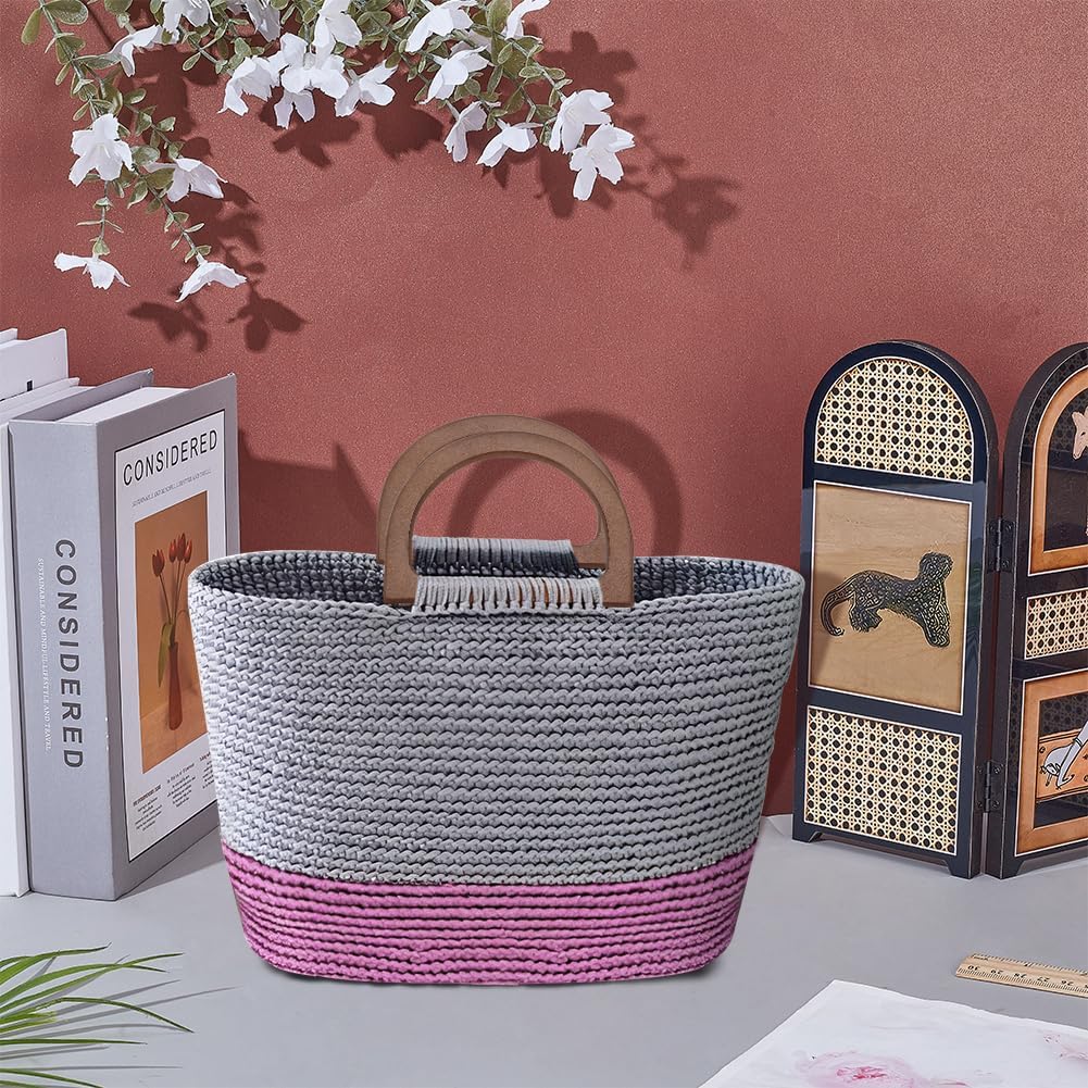 ACRNIGHEET Crochet Bag Kit for Beginners with Leather Bottom Advanced Crochet Kit Handbag Knitting Making Kit with Step-by-Step Video Tutorials Learn to Crochets Kits for Birthday Gift