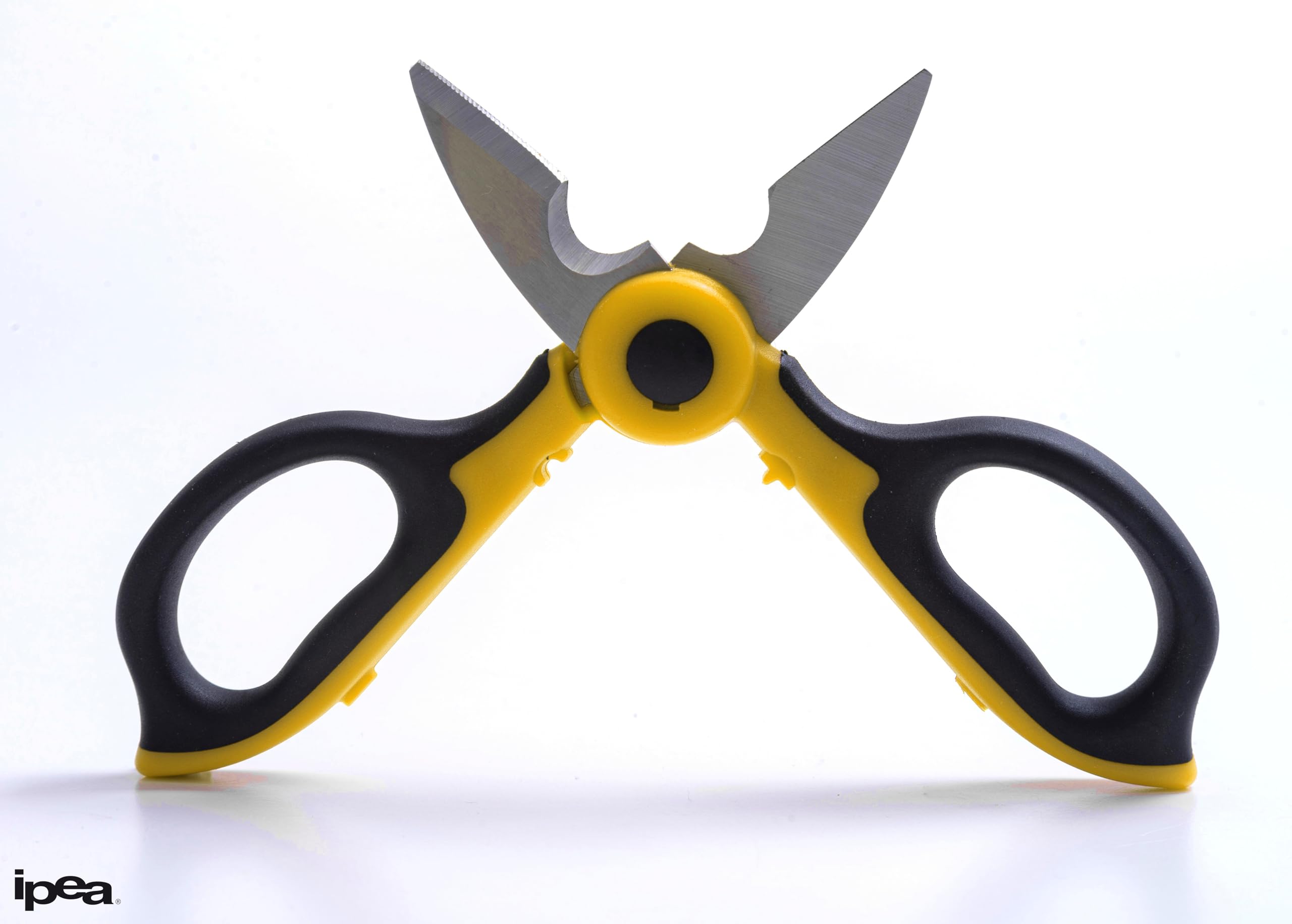 IPEA Forbici da Elettricista Professionali Isolate – [ Lama Retta da 50 mm in Acciaio Inox ] – Forbici da Elettricisti per Taglio Fili e Cavi Elettrici – Spelacavi e Spelafili – Elettricisti