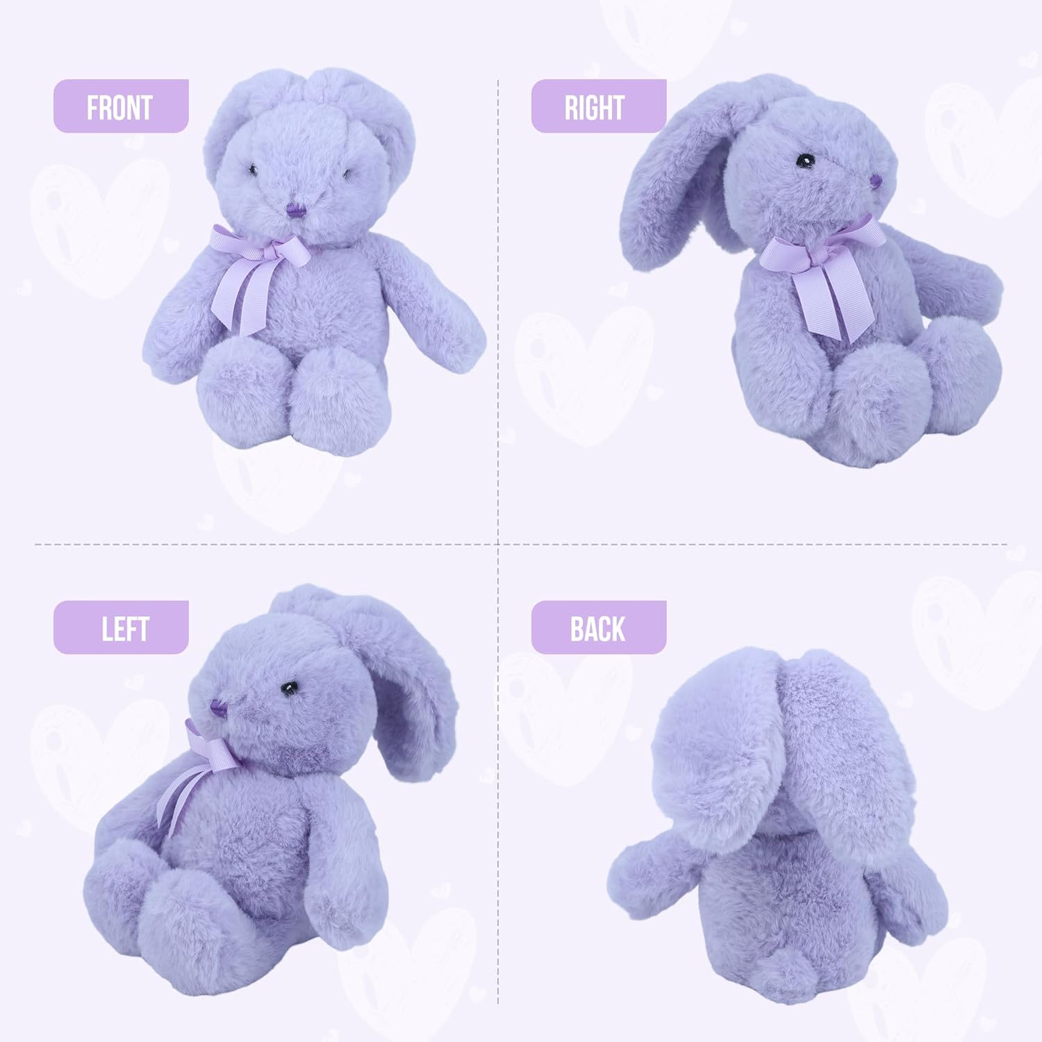 Microwaveable Lavender Bunny Plush, Heated & Lightly Weighted Stuffed Animal Plush Toy, Faux Rabbit Fur, Scented Buddy for Soothing Relaxation, Hand Warmer Gift for Adults 18+, Purple 7 Inch