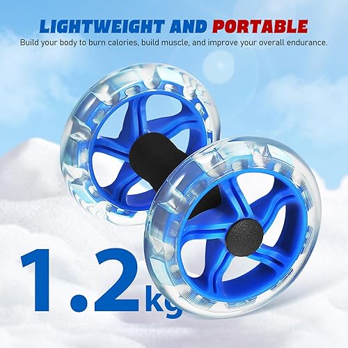Miniatura 3 de NUOBESTY Twin-wheel Fitness Roller Core Ab Roller Wheel for Men Women, Tummy Strengthening Exercise Device for Home Gym, Blue
