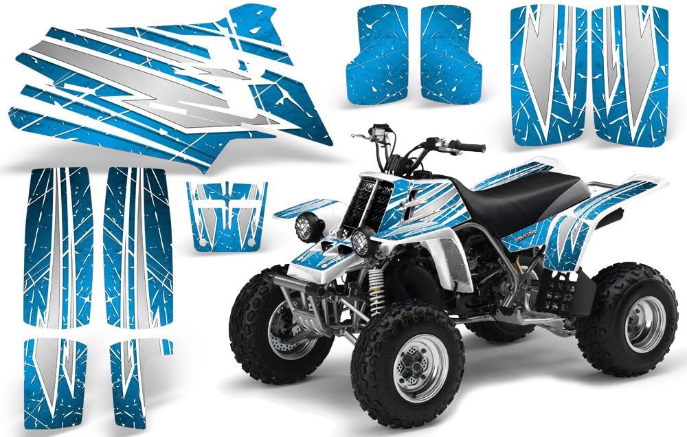 Graphics Kit Decals Stickers for Yamaha Banshee 350 Graphics Rockin 80s White Blue Ice