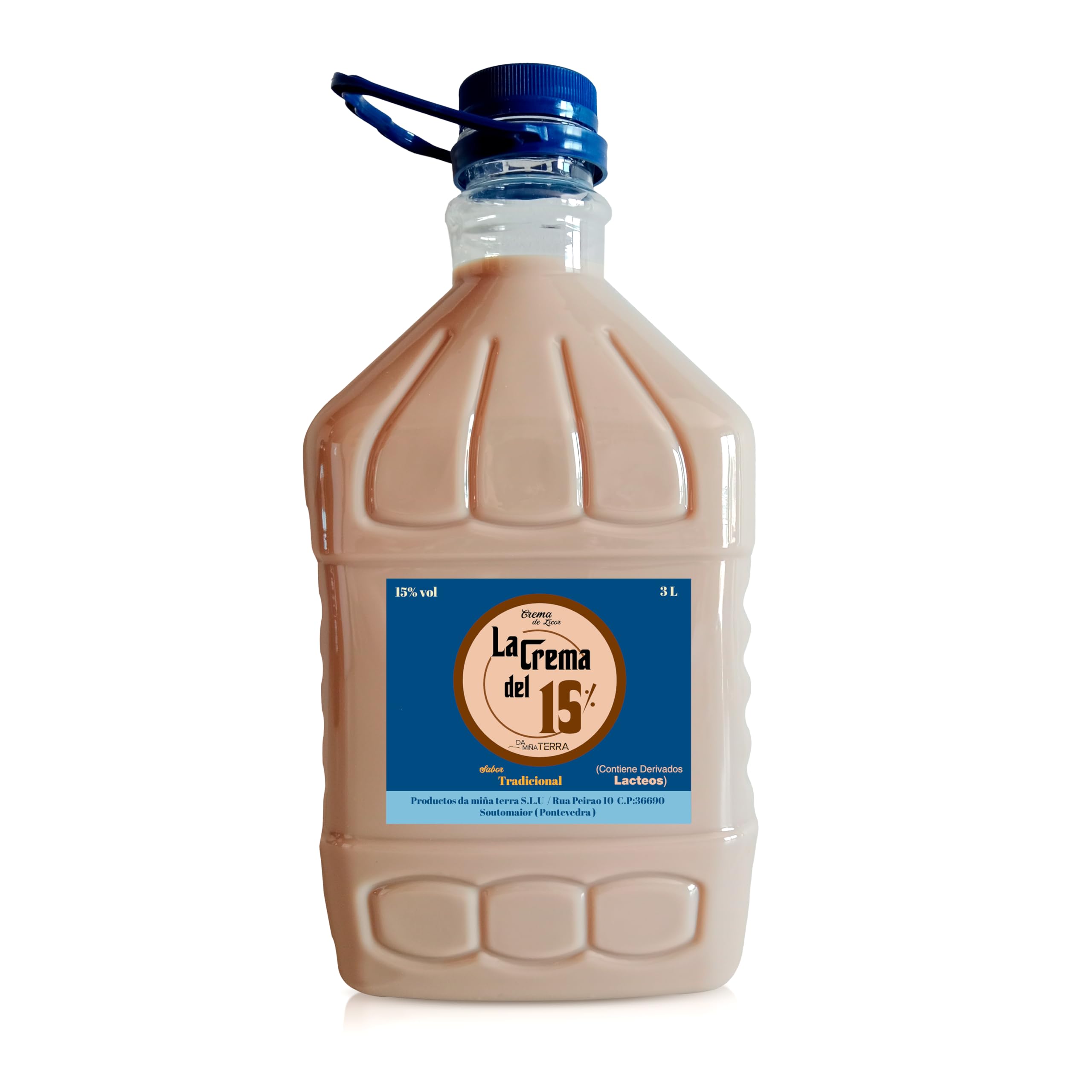 Da miña terra - 3 Litros - Crema de orujo gallega - Garrafa - 15% Vol.