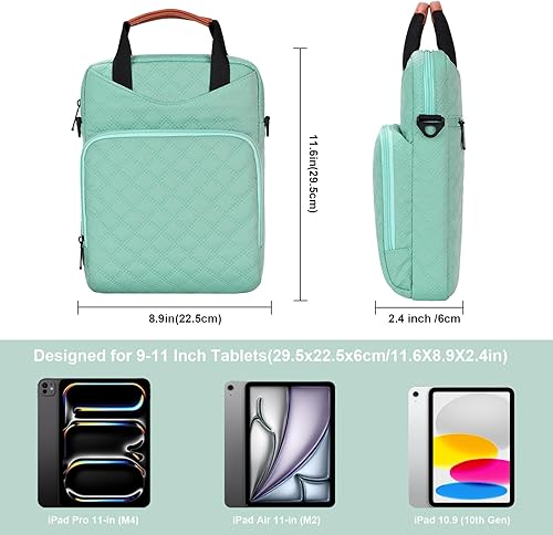 Miniatura 9 de Bolsas de tableta de 9 a 11 pulgadas para mujer, funda acolchada de transporte para iPad Pro 11 (2022-2018), iPad 10.9 (10. generación), iPad Air