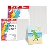 BAKEYBA Small Canvas for Painting 72 Pack 5x7, 8x10 Inch, 36 of Each, Canvas Boards for Kids,100% Cotton Primed Non Toxic for Acrylic Watercolor Paint