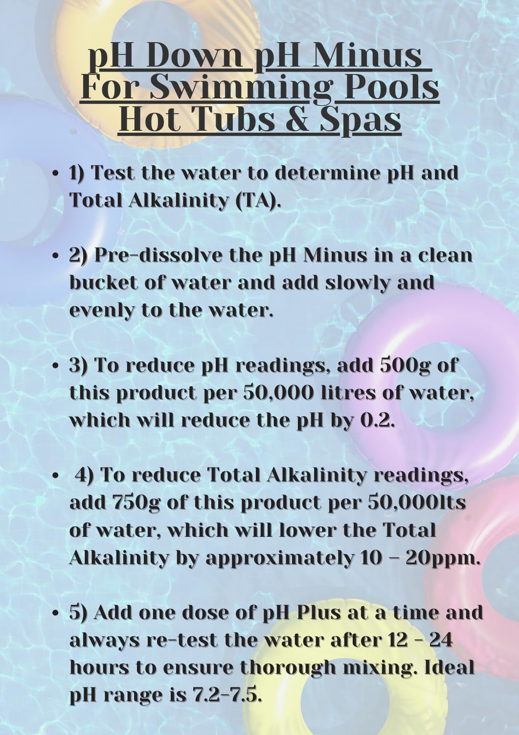 pH Down pH Minus 1.5kg For Swimming Pools Hot Tubs & Spas pH Reducer Lowers pH Levels in Pools & Hot Tubs Total Alkalinity TA Control Decreases pH Levels No More Mr Nice Guy - Image 2