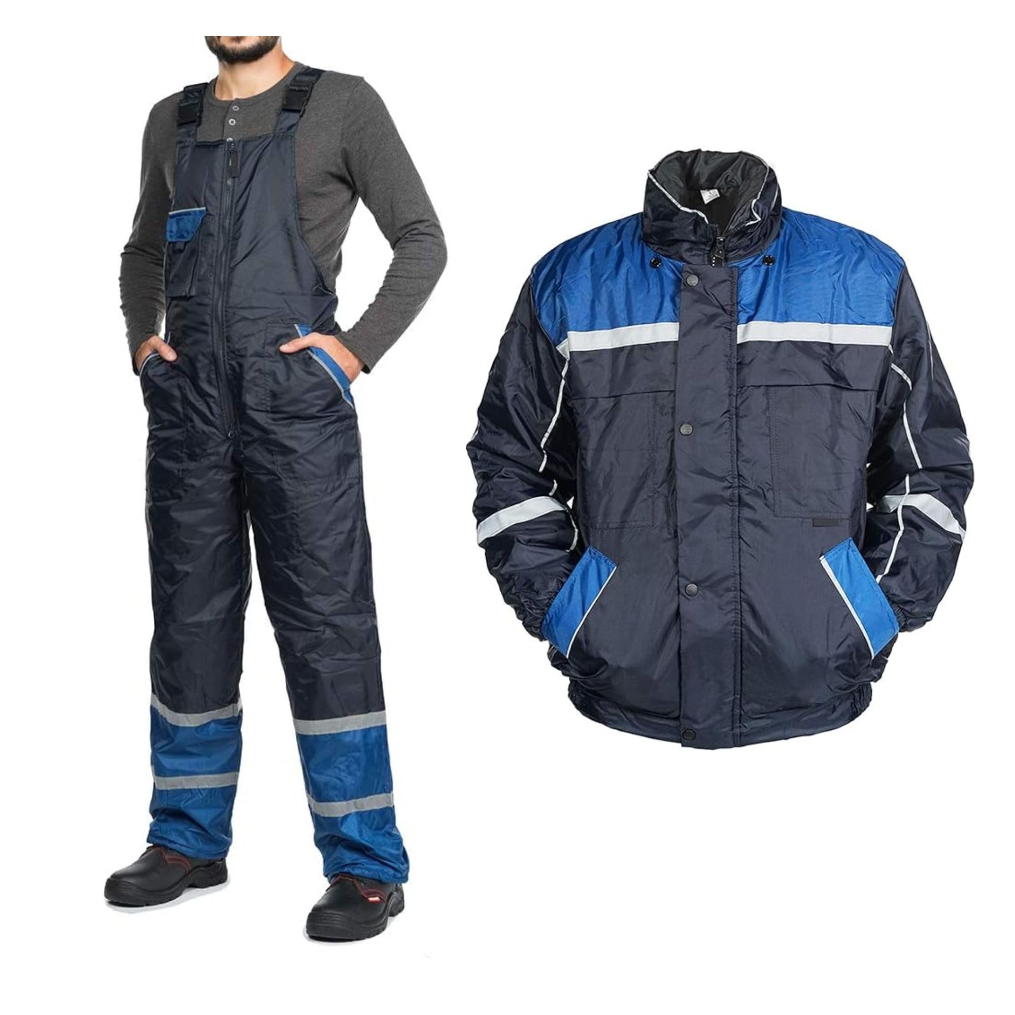 MAZALAT work wear Conjunto de Peto de Trabajo de Invierno & Chaqueta de Trabajo Hombre – Talla 3XL