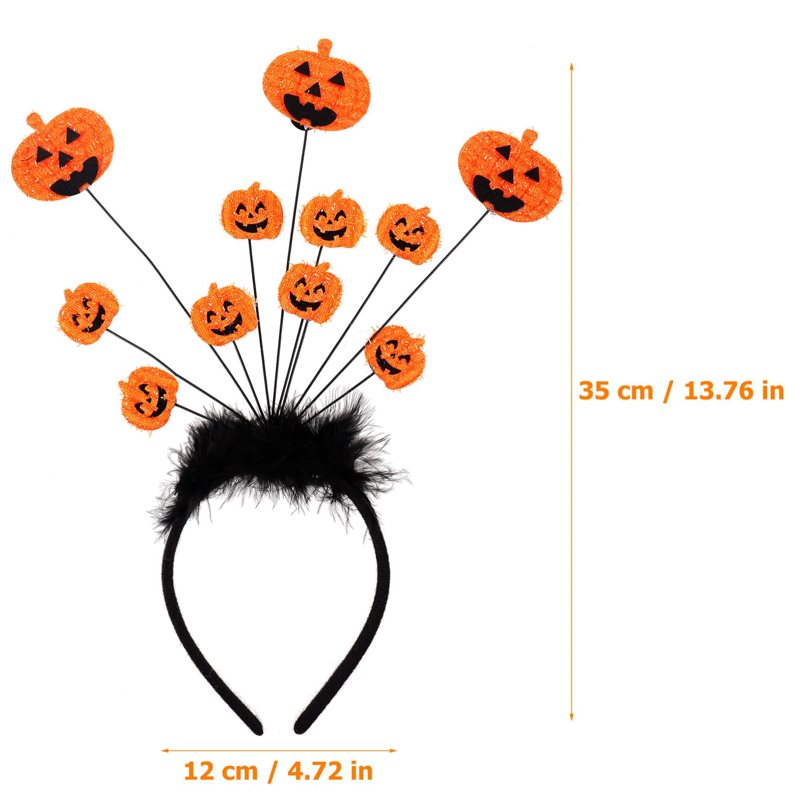 Ciieeo Halloween Pumpkin Hairband for Women and Girls Soft Breathable Headband for Party Costume Photo Prop Headwear for Halloween and Themed Events 13.8X4.7 Inch - Image 4