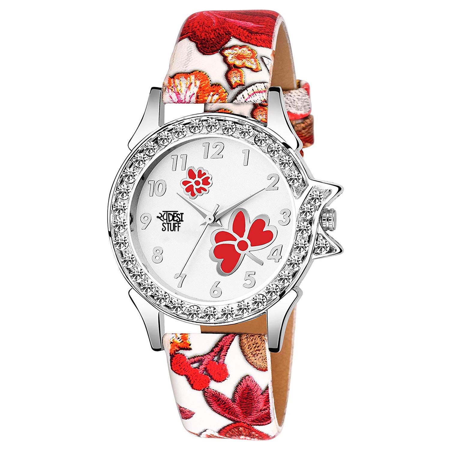 SWADESI STUFF Leather Analog White Dial Watch For Girls And Women, Band Color-Multicolor (B082V9FS4M) Amazon Price History, Amazon Price Tracker