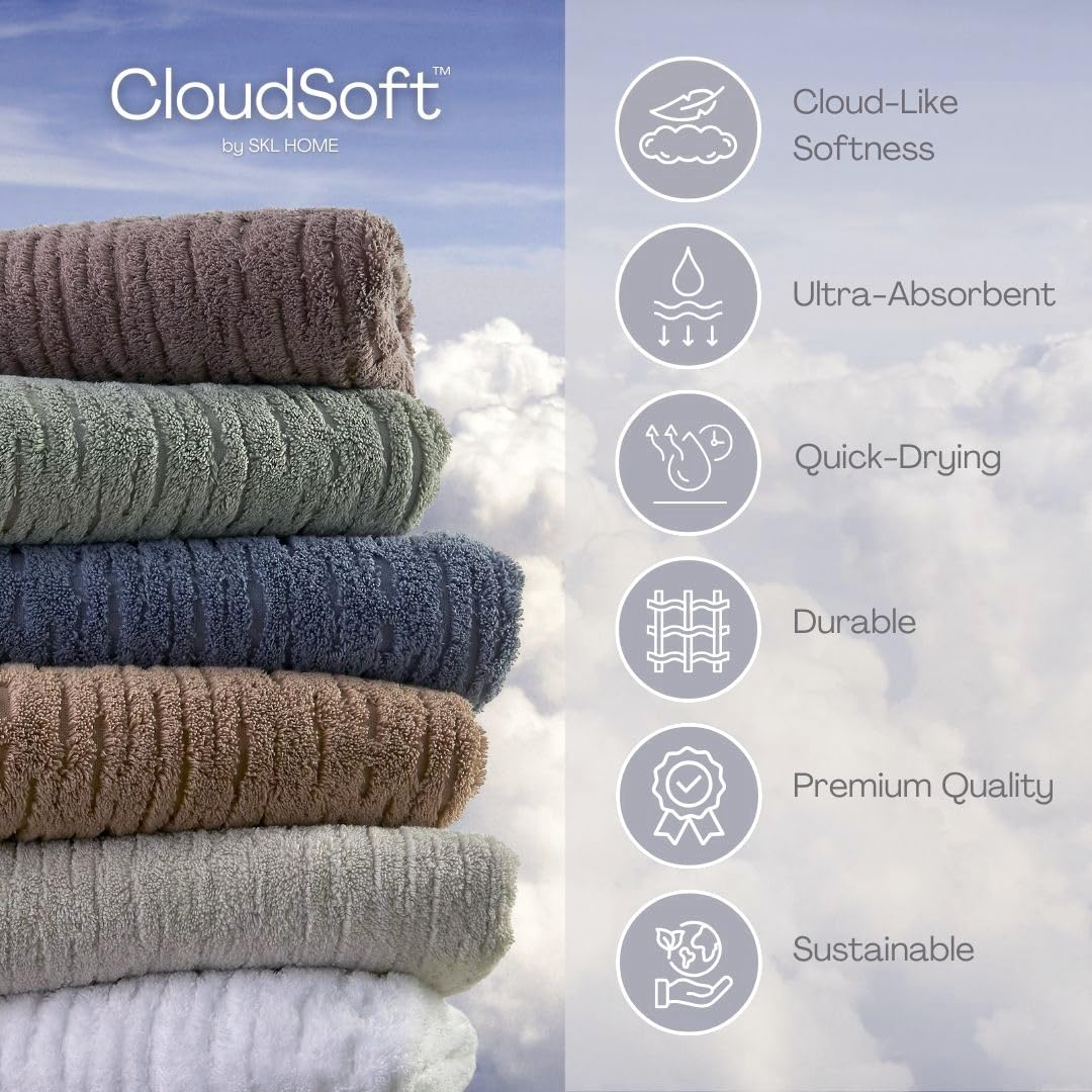 SKL Home Cloud Soft 4-teiliges Badetuch-Set, Haferflocken