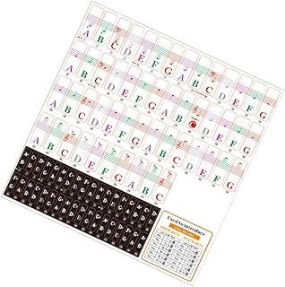 Vaguelly Piano Stickers 88 Keys 1 Set Electronic Keys Stickers Piano Keyboard Stickers Russian Keyboard Stickers Piano Keyboard Labels PVC Stickers Transparent Keyboard Stickers