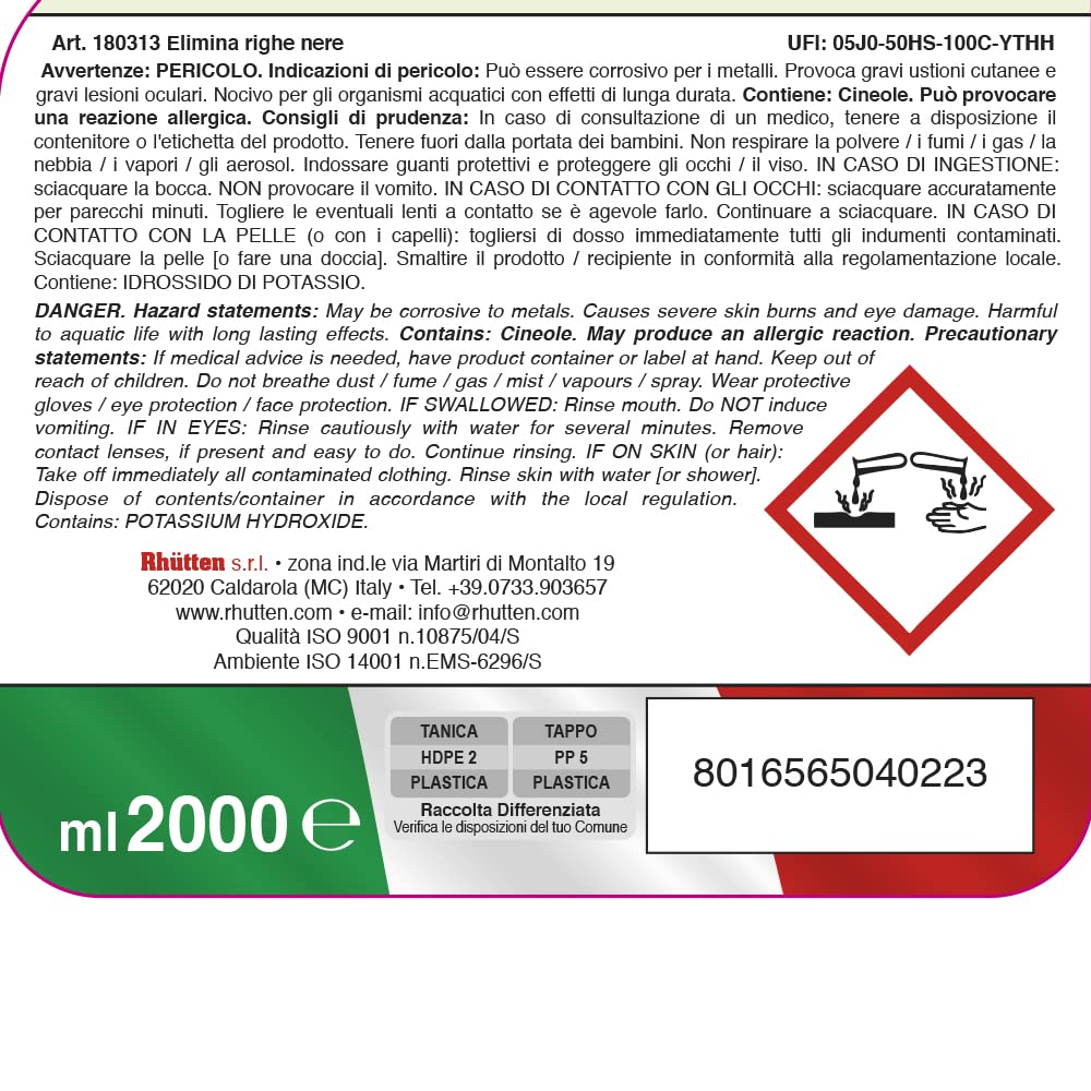 Rhutten, Elimina Righe Nere, Camper, 2L