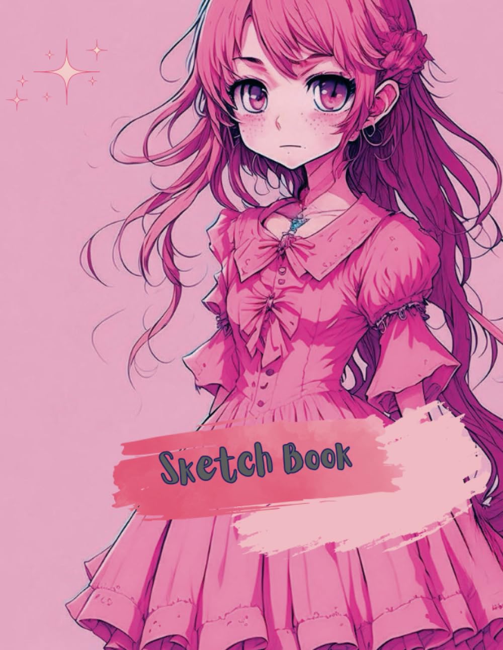 Sketch Book Unlined Large Drawing Pad Journal Anime Girl 8.5"x11" 120 Pages Cute for Teens, Girls: Book for Sketching Drawings Doodles Back to School or Summer Break Activities Premium White Paper