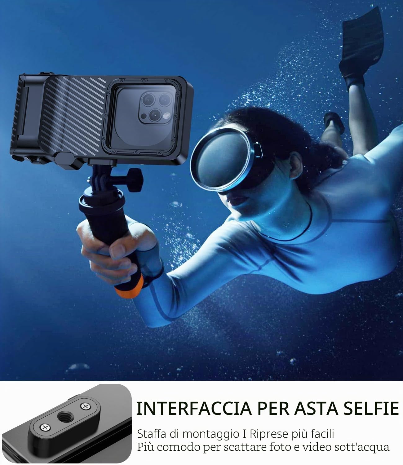 custodia impermeabile per snorkeling – subacquea touch screen universale per foto e video su iPhone 16/15/14 Pro Max e Samsung Galaxy S25/S24 Ultra fino a 6,9