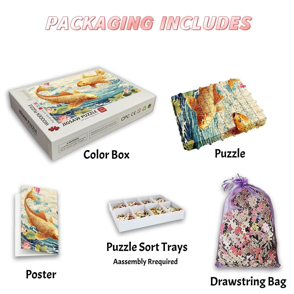 4000 sztuk puzzli dla dorosłych, ryby dla dorosłych, 4000 sztuk, lotos, wymagająca gra dla całej rodziny, klasyczne drewniane układanki, odpowiednie do dekoracji wnętrz, prezenty -3779