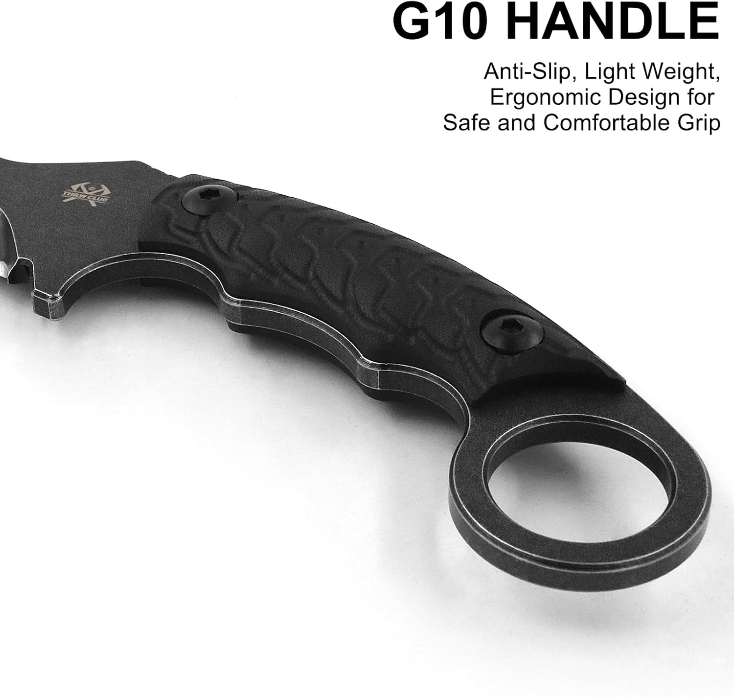 Karambit Knife, Karambit Fixed Blade, Claw Knife, 420HC Steel Blade, G10 Handle, Utility for Outdoor Survival, Camping, Hiking With Kydex Sheath