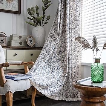 Amazon カーテン おしゃれ かわいい 北欧 間仕切りカーテン 和洋兼用 綿麻製 天然素材 薄手 1 5倍ヒダ フック タッセル付き 子供部屋 寝室 リビング 女の子 オーダーカーテン ドレープカーテン インテリア 出窓 小窓 腰窓 掃き出し窓 新生活 洗濯可 ブルー 幅100 丈