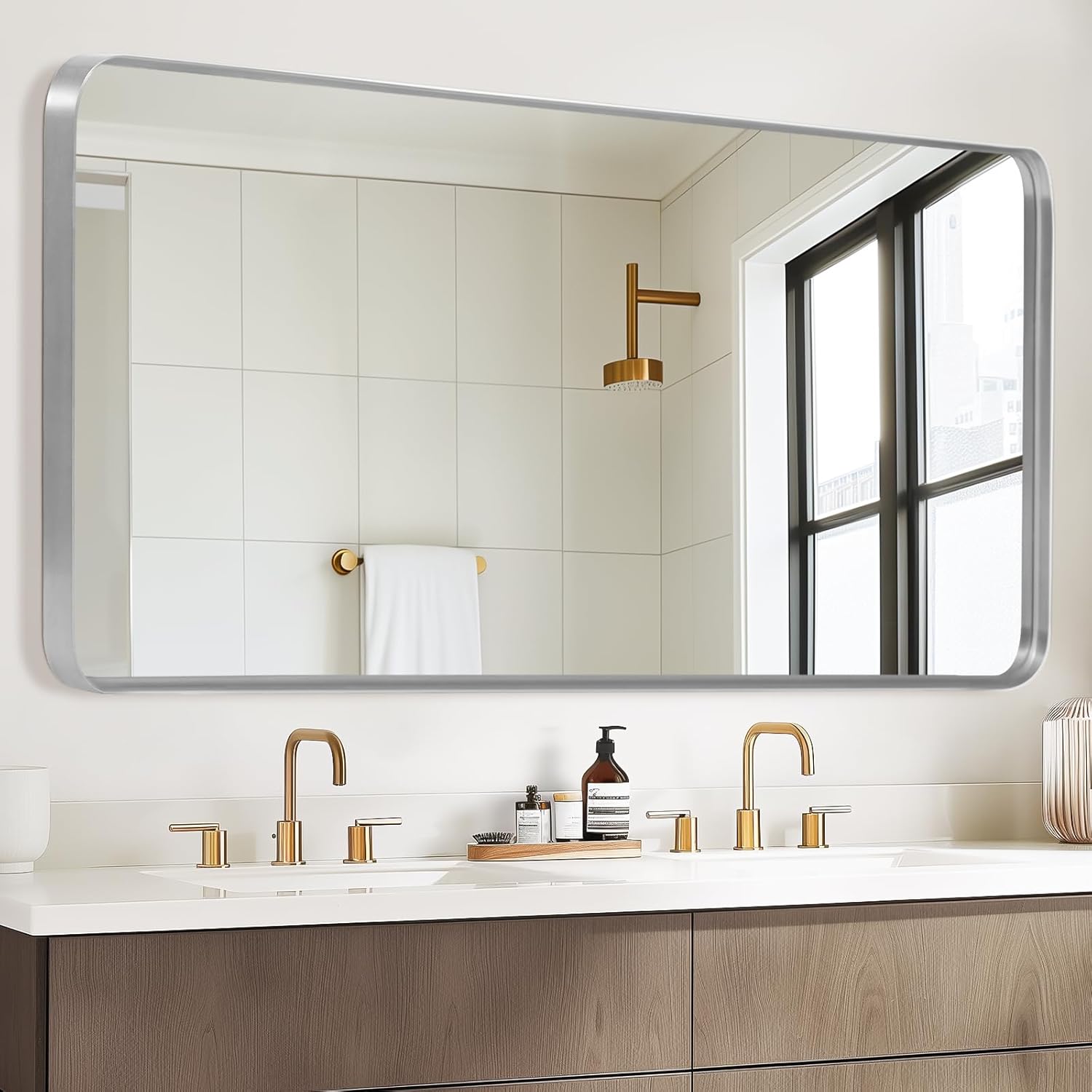 Full Length Mirror, 71"x28" Full Body Floor Mirror Walled-Mounted or Leaning Wall, Full Body Mirror with Aluminum Alloy Deep Frame for Bedroom Living Room, Silver